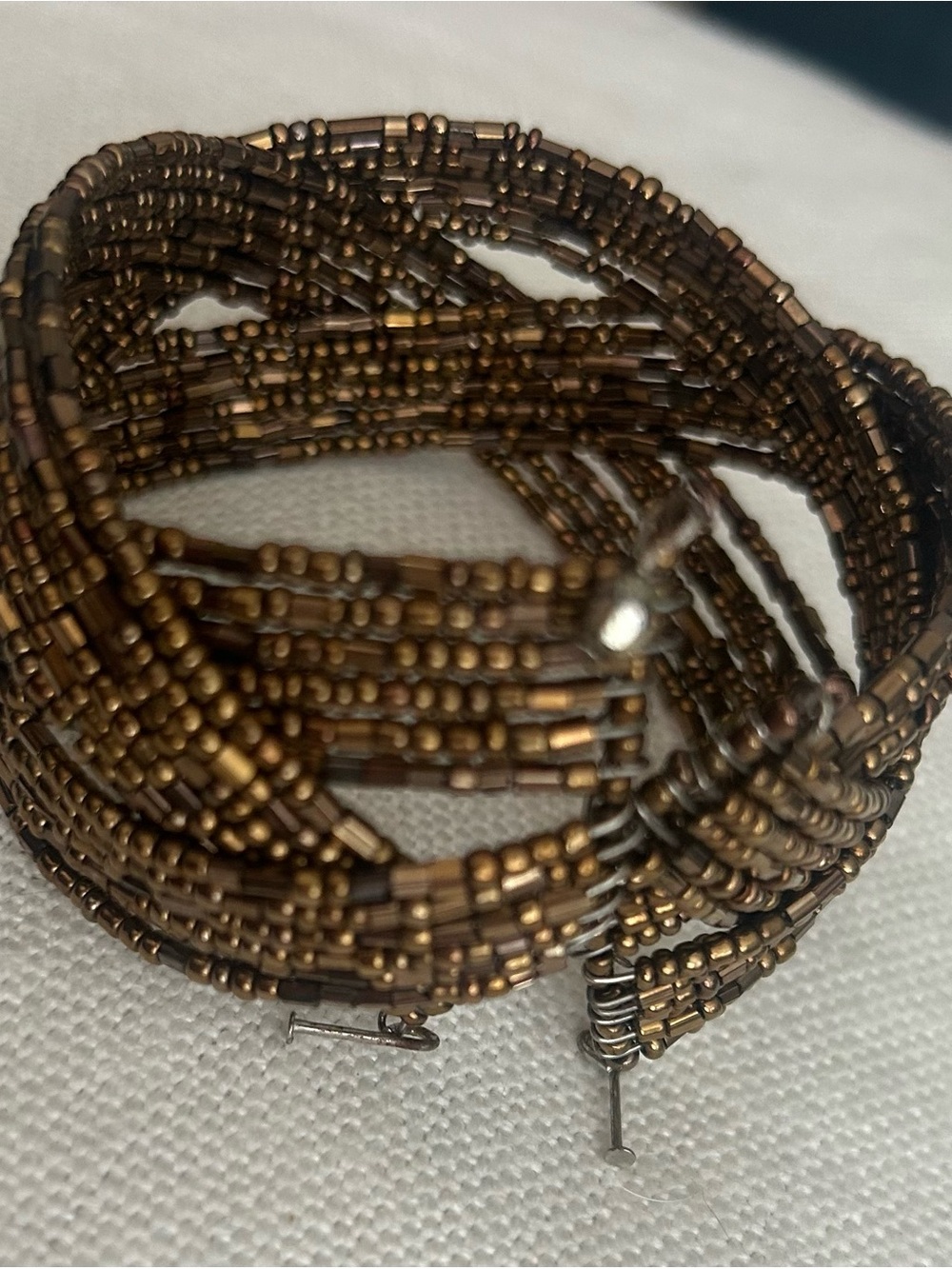 Gold Multi-Row Beaded Women’s Bracelet - Picture 3 of 4